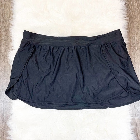 NEW Cacique Swim Skort Solid Black SIDE SPLIT HEM NWT Womens Plus Size 2X - Picture 4 of 6